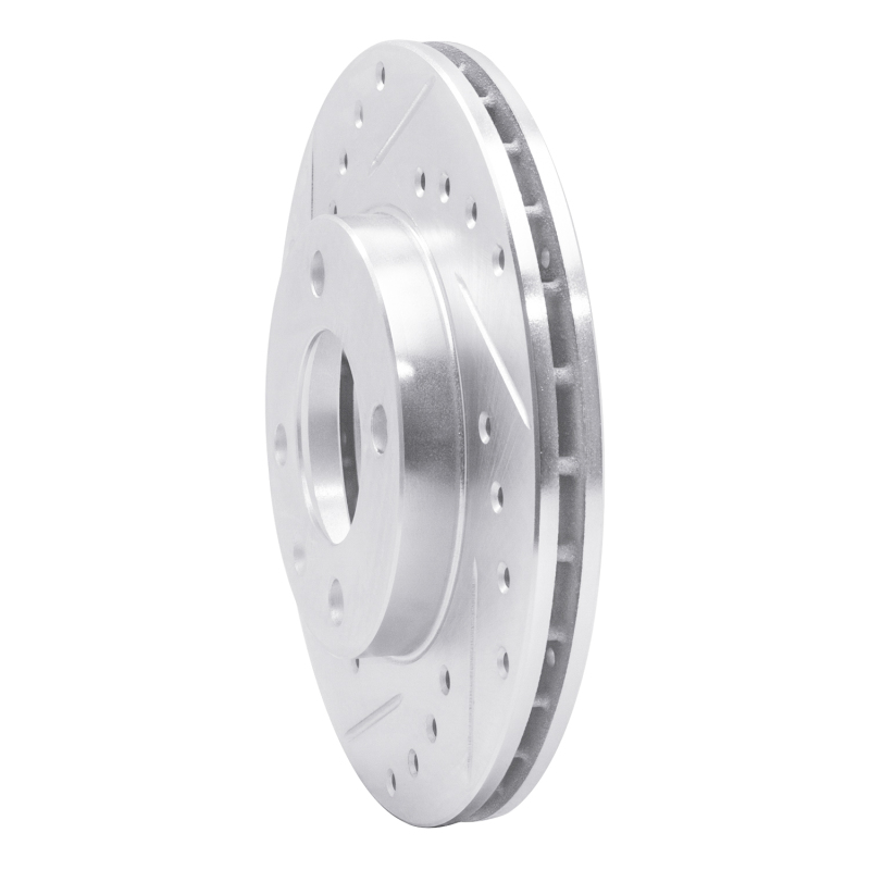 Audi 4000 Brake Rotor (1) - Front Left - R1 Concepts - Drilled & Slotted - Silver - `80-`08